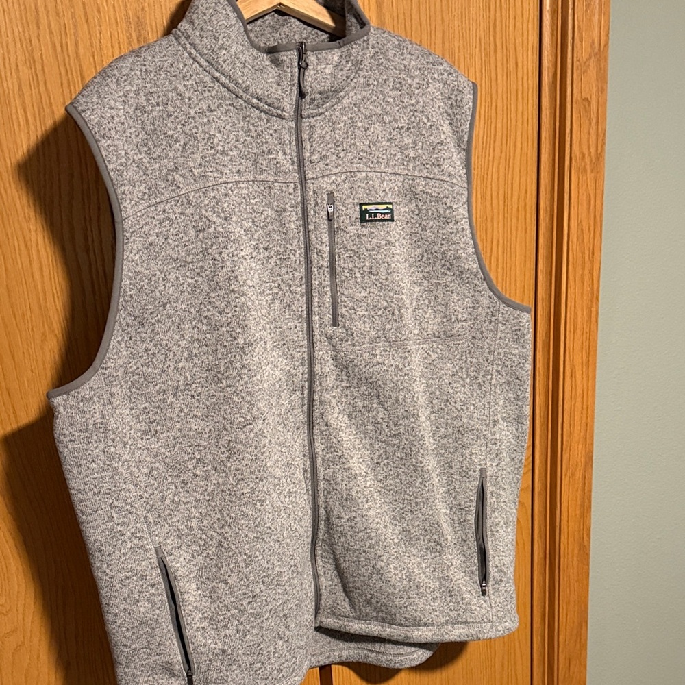 L.L. Bean Heather Gray Zip-Up Sweater Vest